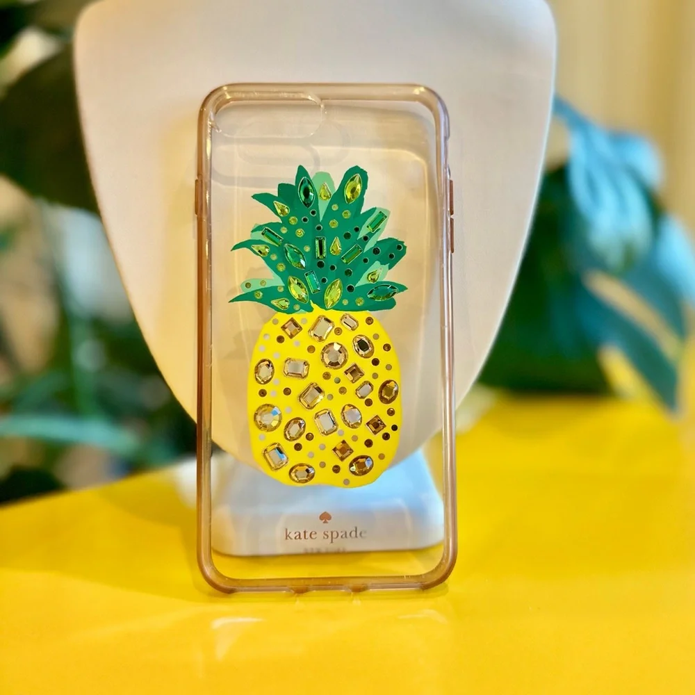 Kate Spade New York Jeweled Pineapple & Clear Apple 8+ Plus Mobile Phone Cover